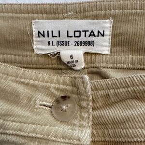 Nili Lotan Tan Corduroy Trousers